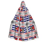 FHIZOAL Bata con capucha de la bandera de Cuba con capucha de Patria, Halloween, Navidad, bruja, vampiros, parca, disfraz de fiesta de cosplay