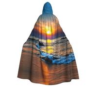 FHIZOAL Bata con capucha Last Sun Rays Of Over The Sea Waves con capucha para Halloween, Navidad, bruja, vampiros, parca, disfraz de cosplay