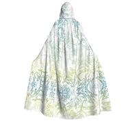 FHIZOAL Capa con capucha de algas marinas azules verdes para adultos, cosplay, carnaval, fiesta, parca, vampiro, misteriosa mascarada