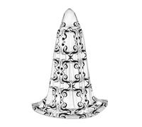 FHIZOAL Capa con capucha de Halloween con nota musical para adolescentes, bruja, vampiros, disfraz de la parca, fiestas temáticas de cómic con