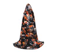 FHIZOAL Capa con capucha de peces de carpas Koi de Japón para adolescentes, para fiestas temáticas, cosplay, carnaval, bruja, vampiros