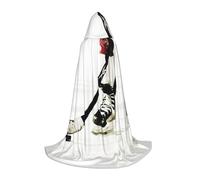 FHIZOAL Capa con capucha para adolescentes con patrón de hockey sobre hielo, disfraz de bruja, vampiros, parca, fiestas temáticas, cómic