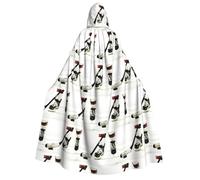 FHIZOAL Capa con capucha para adultos, diseño de hockey sobre hielo, cosplay, carnaval, fiesta, parca, vampiro, misteriosa mascarada