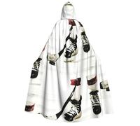 FHIZOAL Capa con capucha para adultos, diseño de hockey sobre hielo, cosplay, carnaval, fiesta, parca, vampiro, misteriosa mascarada
