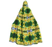 FHIZOAL Capa con capucha para adultos, diseño de narciso, disfraz de carnaval, fiesta, parca, vampiro, misteriosa mascarada