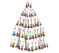 FHIZOAL Colorful Guitars - Capa con capucha para adultos, cosplay, carnaval, fiesta, parca, vampiro, misteriosa mascarada