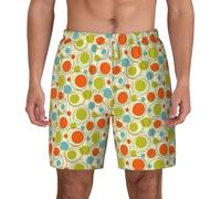 FHIZOAL Colorido traje de baño retro abstracto para hombre, traje de baño de verano con bolsillos, casual, surf, caminar, senderismo, hawaiano, blanco, XL