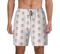 FHIZOAL Cute Koala Mom and Baby - Traje de baño para hombre, para verano, playa, con bolsillos, casual, surf, caminar, senderismo, hawaiano, Negro, S