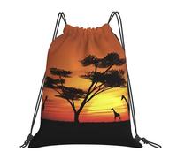 FHIZOAL Divertidas mochilas africanas con cordón para gimnasio, natación, ligeras, resistentes, plegables, para deportes, fitness, yoga, viajes, blanco, Talla única