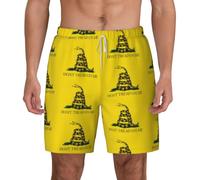 FHIZOAL Dont Tread On Me - Traje de baño para hombre, para verano, playa, con bolsillos, casual, surf, senderismo, hawaiano, blanco, XL