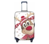FHIZOAL Elk Christmas House - Funda elástica antiarañazos para maleta, protector de equipaje de viaje, a prueba de polvo, para equipaje de 18 a 32 pulgadas, White, M, Clásico
