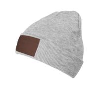 FHIZOAL Enjoy Life - Gorro de punto con texto negro escrito a mano, gorro clásico con puños, elástico, cálido, suave, regalos deportivos al aire libre para hombres y mujeres, gris, Talla única