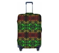 FHIZOAL Funda elástica antiarañazos, con diseño de hojas de bandera de Jamaica, protector de equipaje de viaje, a prueba de polvo, para equipaje de 18 a 32 pulgadas, White, XL, Clásico