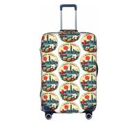 FHIZOAL Funda elástica antiarañazos, diseño urbano de Hong Kong con barco, protector de equipaje de viaje, a prueba de polvo, para equipaje de 18 a 32 pulgadas, White, L, Clásico