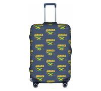 FHIZOAL Funda elástica para maleta de viaje de 45,7 a 81,3 cm, antiarañazos, con contorno de bandera de mapa de Jamaica, a prueba de polvo, White, S, Clásico