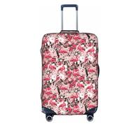 FHIZOAL Funda protectora de equipaje de viaje con estampado floral de flamencos, elástica, antiarañazos, a prueba de polvo, para equipaje de 18 a 32 pulgadas, White, L, Clásico