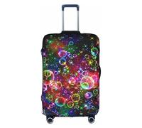 FHIZOAL Funda protectora de equipaje de viaje de 18 a 32 pulgadas, elástica, antiarañazos, con diseño de estrellas arcoíris coloridas, White, S, Clásico