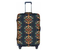 FHIZOAL Funda protectora para equipaje de viaje de 45,7 a 81,3 cm, elástica, antiarañazos, con diseño de tribus geométrica, White, S, Clásico