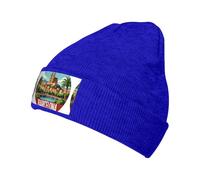 FHIZOAL Gorro de punto con diseño de paisaje urbano de Barcelona, España, clásico, elástico, cálido, suave, para deportes al aire libre, regalos para hombres y mujeres, azul, Talla única