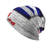 FHIZOAL Gorro de punto con la bandera de Cuba con Patria para hombre, gorro de invierno cálido, gorro de calavera, para clima frío, senderismo, esquí, actividades al aire libre, Negro, Talla única