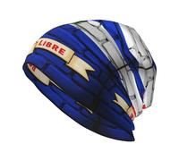 FHIZOAL Gorro de punto con la bandera de Cuba con Patria para hombre, gorro de invierno cálido, gorro de calavera, para clima frío, senderismo, esquí, actividades al aire libre, Negro, Talla única