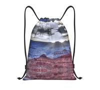 FHIZOAL Grand Canyon - Mochilas deportivas con cordón, impermeables, ligeras, para yoga, entrenamiento, natación, viajes, Black, M, Casual