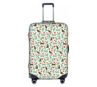 FHIZOAL Happy Walking Kitty - Funda elástica antiarañazos para maleta, protector de equipaje de viaje, a prueba de polvo, para equipaje de 18 a 32 pulgadas, White, XL, Clásico