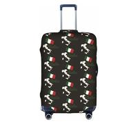 FHIZOAL Italian Silhouette - Funda elástica antiarañazos, protector de equipaje de viaje, a prueba de polvo, para equipaje de 18 a 32 pulgadas, White, L, Clásico