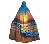 FHIZOAL Last Sun Rays Of Over The Sea Waves - Capa con capucha para adultos, cosplay, carnaval, fiesta, parca, vampiro, misteriosa mascarada