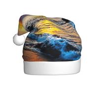 FHIZOAL Last Sun Rays Of Over The Sea Waves - Sombrero decorativo de Navidad para adultos, sombrero de felpa festivo, suave, ligero, fiesta de Año Nuevo, vacaciones