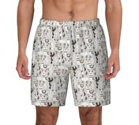 FHIZOAL Linda jirafa con lentes de sol de colores divertidos para hombre, bañador de verano para playa, con bolsillos, casual, surf, caminar, senderismo, hawaiano, blanco, XL