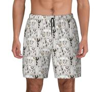 FHIZOAL Linda jirafa con lentes de sol de colores divertidos para hombre, bañador de verano para playa, con bolsillos, casual, surf, caminar, senderismo, hawaiano, Negro, L