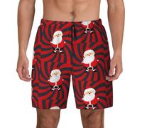 FHIZOAL Lindo traje de baño para hombre de Navidad para hombre, traje de baño de verano con bolsillos, casual, surf, caminar, senderismo, hawaiano, Negro, S