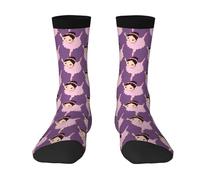 FHIZOAL Little Ballerina Dancing Girl - Calcetines para adultos, de alta elasticidad, absorben la humedad, uso diario, al aire libre, fitness, correr, 3 Negro, Altoa única
