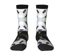 FHIZOAL Lovely Panda Walking On The Grassland - Calcetines para adultos, de alta elasticidad, absorben la humedad, uso diario, fitness, correr, 2 Negro-1, Altoa única