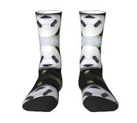 FHIZOAL Lovely Panda Walking On The Grassland - Calcetines para adultos, de alta elasticidad, absorben la humedad, uso diario, fitness, correr, blanco, Altoa única