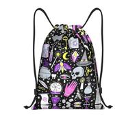 FHIZOAL Magic Witch Witchcraft - Bolsas de cordón para dibujo bohemio, impermeables, ligeras, para yoga, entrenamiento, natación, viajes, Black, S, Casual