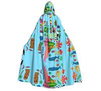 FHIZOAL Mapa de América del Sur con iconos para adultos, capa con capucha para cosplay, carnaval, fiesta, parca, vampiro, misteriosa mascarada