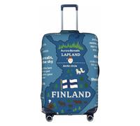 FHIZOAL Mapa de Finlandia con varias características elásticas antiarañazos, protector de equipaje de viaje, a prueba de polvo, para equipaje de 18 a 32 pulgadas, White, L, Clásico