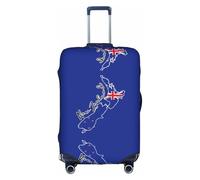 FHIZOAL Mapa de Nueva Zelanda con bandera elástica, antiarañazos, protector de equipaje de viaje, a prueba de polvo, para equipaje de 45,7 a 81,3 cm, White, S, Clásico