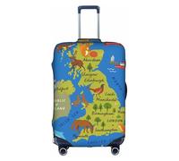 FHIZOAL Mapa del Reino Unido - Funda elástica antiarañazos, protector de equipaje de viaje, a prueba de polvo, para equipaje de 18 a 32 pulgadas, White, XL, Clásico