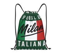 FHIZOAL Milan, Italy - Mochilas deportivas con cordón, impermeables, ligeras, para yoga, entrenamiento, natación, viajes, Black, M, Casual