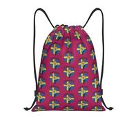 FHIZOAL Mochilas deportivas con cordón de la bandera de Suecia, impermeables, ligeras, para yoga, entrenamiento, natación, viajes, Black, S, Casual