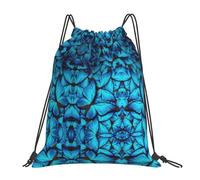 FHIZOAL Muchas mochilas azules con cordón de mariposa para gimnasio, natación, ligeras, resistentes, plegables, deportes, fitness, yoga, viajes, blanco, Talla única