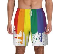 FHIZOAL Pantalones cortos de baño para hombre, con bolsillos, estilo casual, para surf, caminar, senderismo, hawaiano, blanco, L