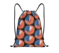FHIZOAL Patriotic Fire - Mochilas deportivas con cordón, impermeables, ligeras, para yoga, entrenamiento, natación, viajes, Black, S, Casual