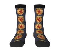 FHIZOAL Royal Lion Crest On Shield - Calcetines para adultos, de alta elasticidad, absorben la humedad, uso diario, al aire libre, fitness, correr, 3 Negro, Altoa única