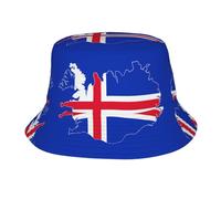 FHIZOAL Sombrero de pescador con la bandera de Islandia, ala ancha, plegable, para exteriores, senderismo, pesca, playa, viajes, Negro, Talla única
