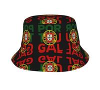 FHIZOAL Sombrero de pescador con la bandera de Portugal, de ala ancha, plegable, para exteriores, senderismo, pesca, playa, viajes, Negro, Talla única