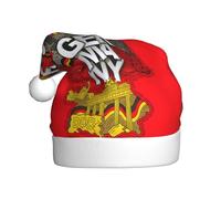 FHIZOAL Sombrero decorativo de Navidad con mapa de Alemania con Sym cultural para adultos, sombrero de felpa festivo, suave, ligero, fiesta de Año Nuevo, vacaciones